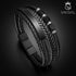 Lederarmband Personalisiert mit Gravur Herren schwarz